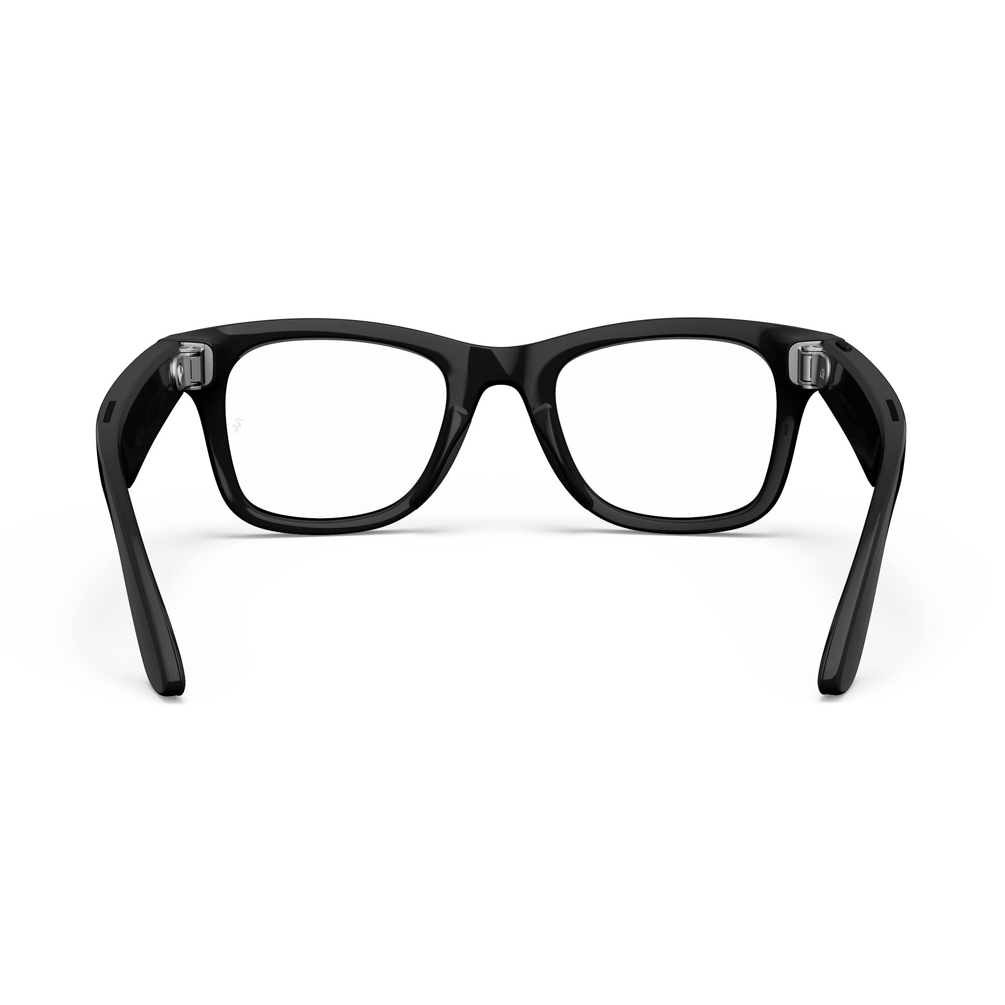 Alt View 8. Ray-Ban Meta - Wayfarer (Gen 1) glasses with Meta AI, Audio, Photo, Video Compatibility - Clear Lenses (Refurbished) - Shiny Black.