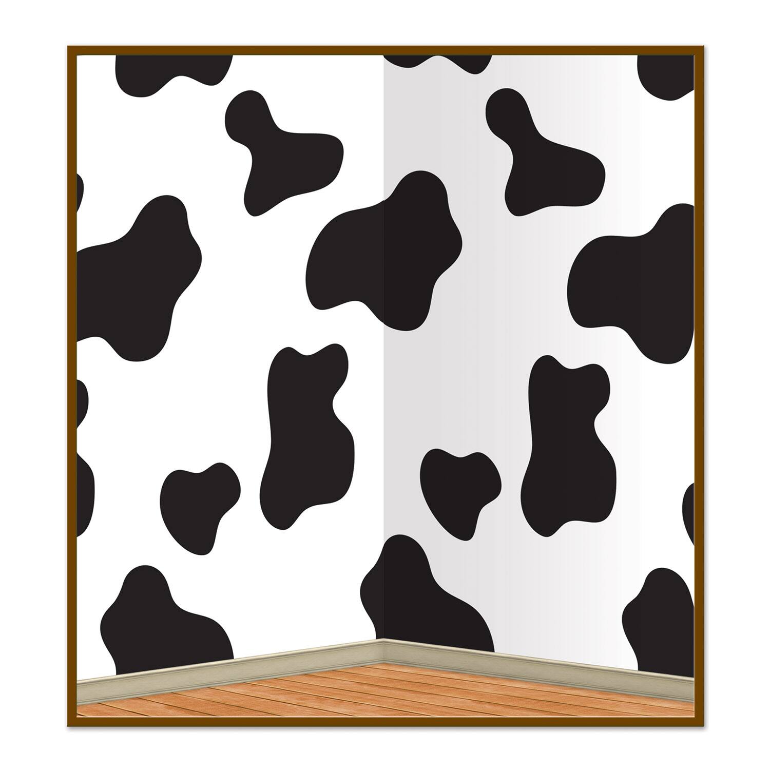 Front. The Beistle Company - Cow Print Backdrop (Pack of 6) - Multicolor.