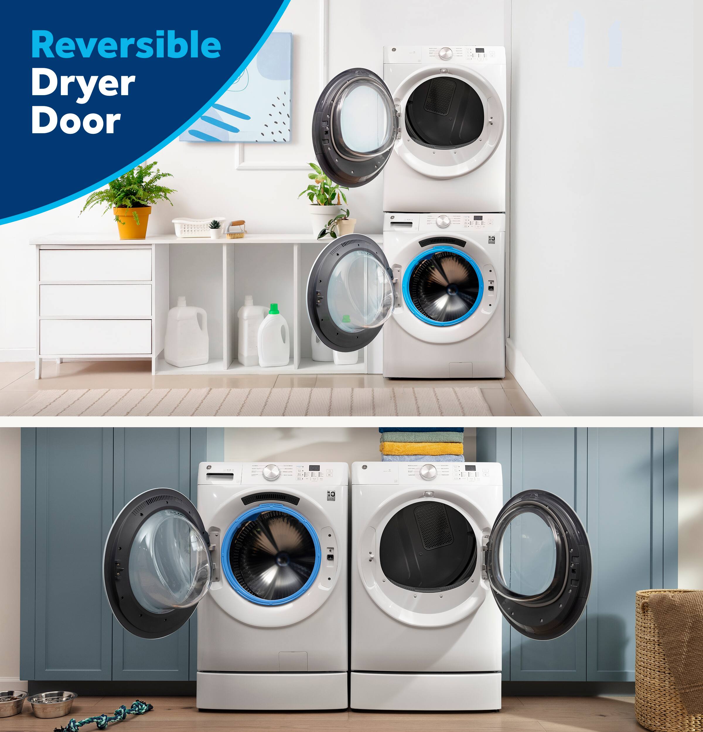 Reversible Dryer Door