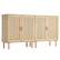 Alt View 5. VEVOR - Rattan Cabinet,Set of 2, Rattan Storage Cabinet with 4 Magnetic Doors and Adjustable Shelves, Sideboard Buffet Cabinet - Natural wood.