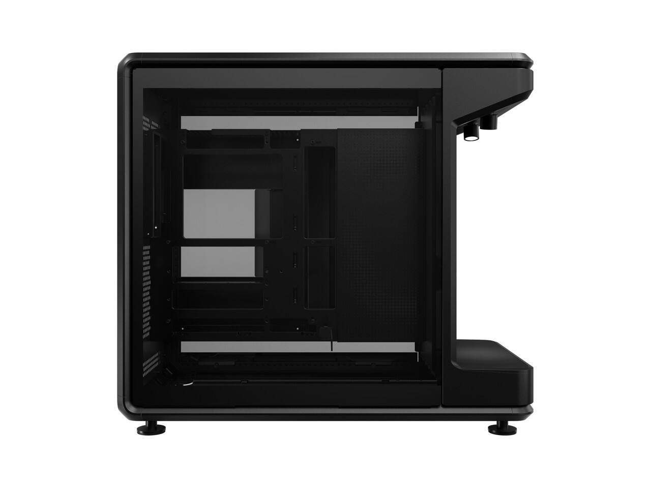 Back. Cooler Master - masterframe 360 stage lcd open-frame atx pc case, front lcd displa - Black.