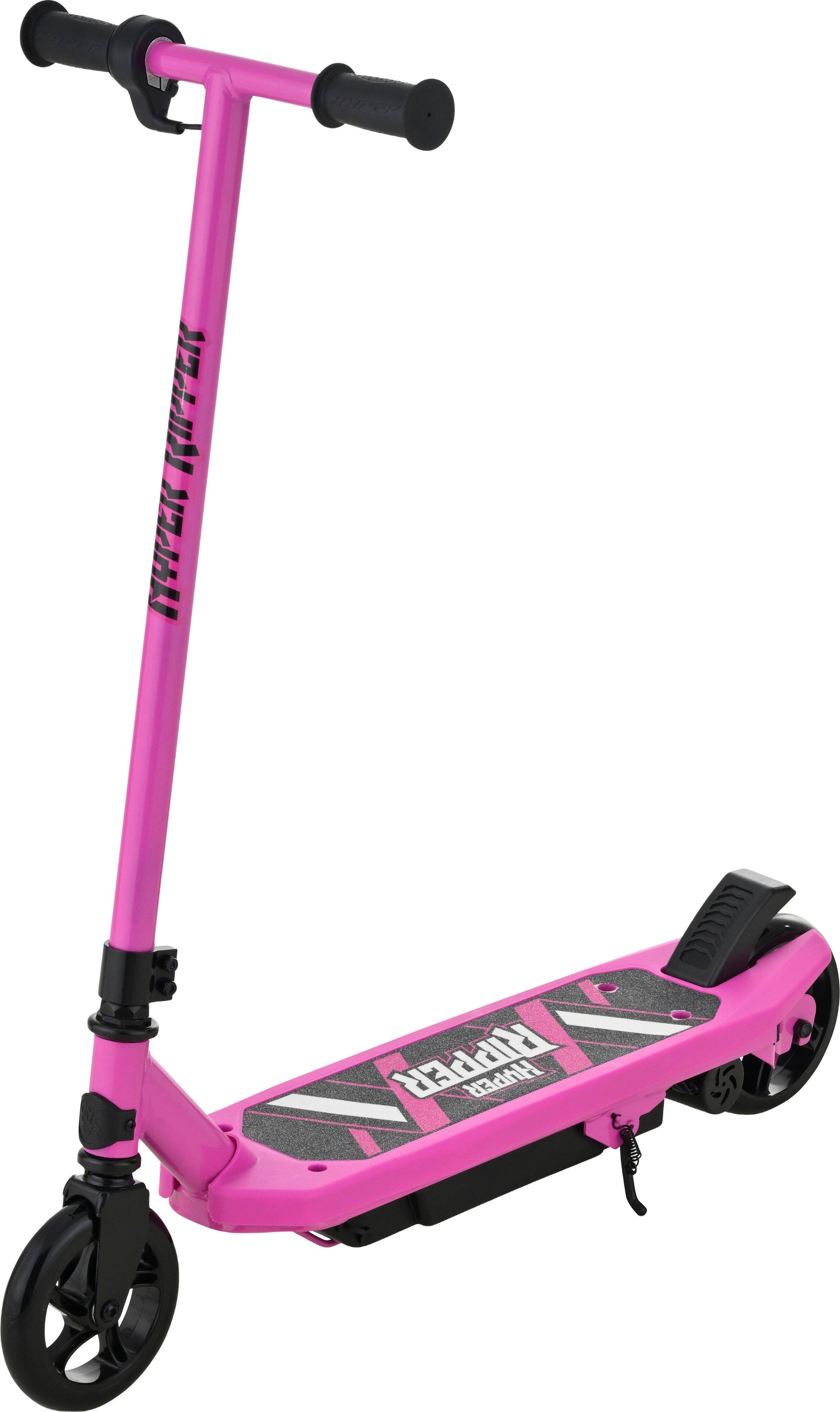 Hyper - Ripper Kids Electric Scooter with 10mph Max Speed - 6.5 Mile Range - Pressure Throttle - 120LB Weight Limit - 90W Motor - Pink