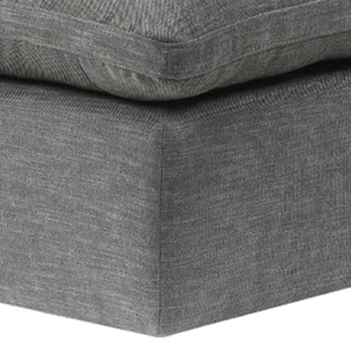 Alt View 3. Manhattan Lane - Shar 37 Inch Square Ottoman, Removable Pillow Top Cushion - Gray Linen.