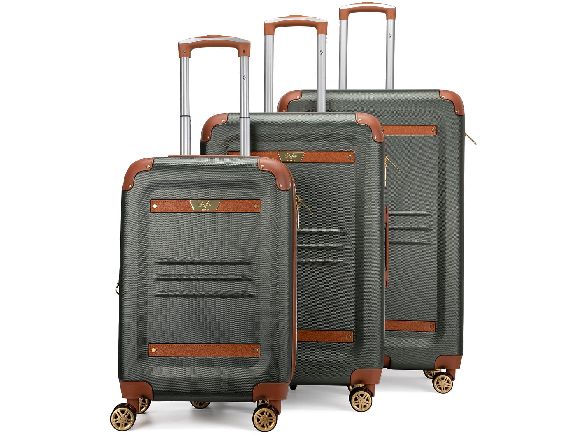19v69 ITALIA Vintage 3 Piece Expandable Retro Spinner Luggage Set