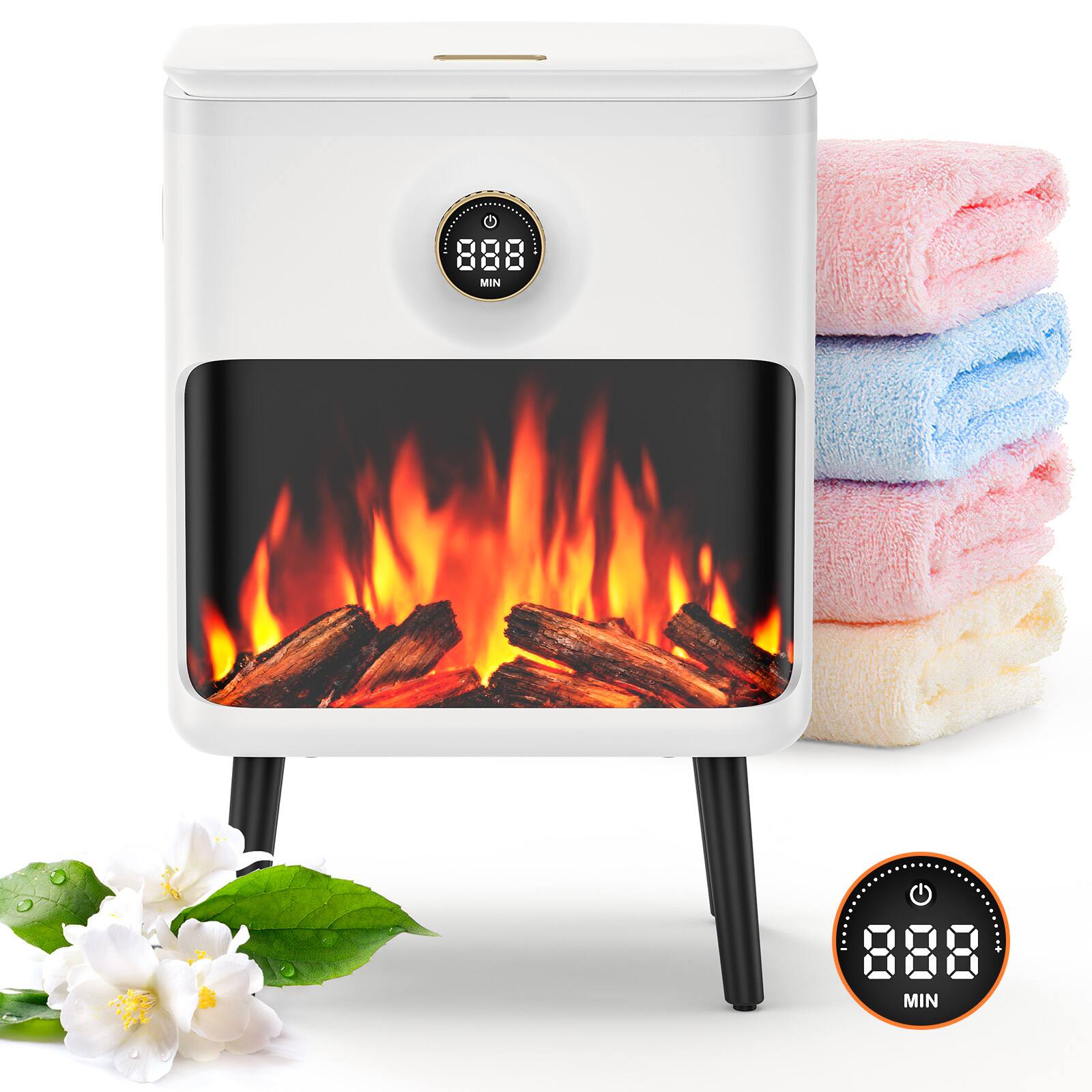 Sugift 22L Electric Towel Warmer Bucket with LED Display and Flame