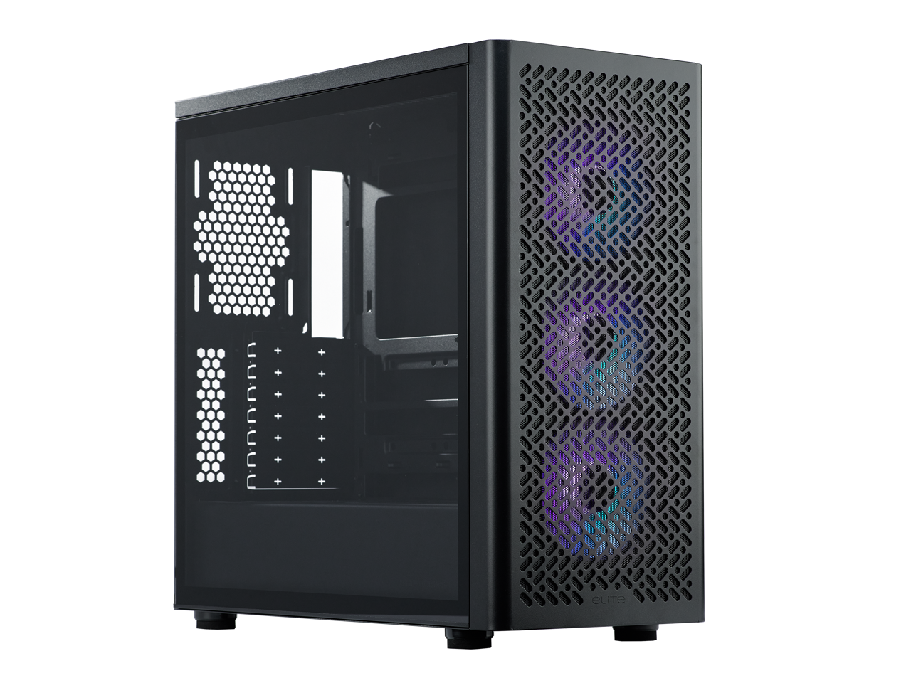 Cooler Master - Elite 502 ATX Case, 410mm GPU, 360mm AIO, Triple aRGB Fans, Tempered Glass - Black