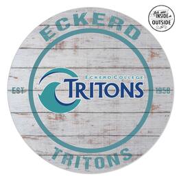 Jardine - Eckerd Tritons 20'' x 20'' Indoor/Outdoor Weathered Circle Sign - White
