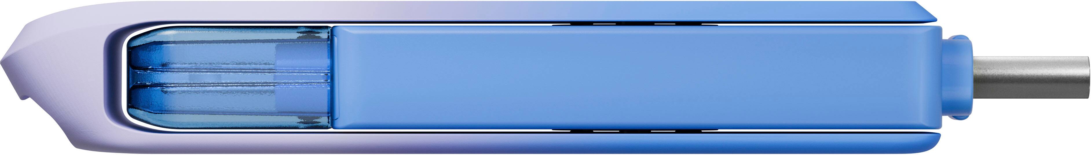 Back. SanDisk - SanDisk Creator Phone Drive 128GB  USB Type C and Lightning connectors - blue.