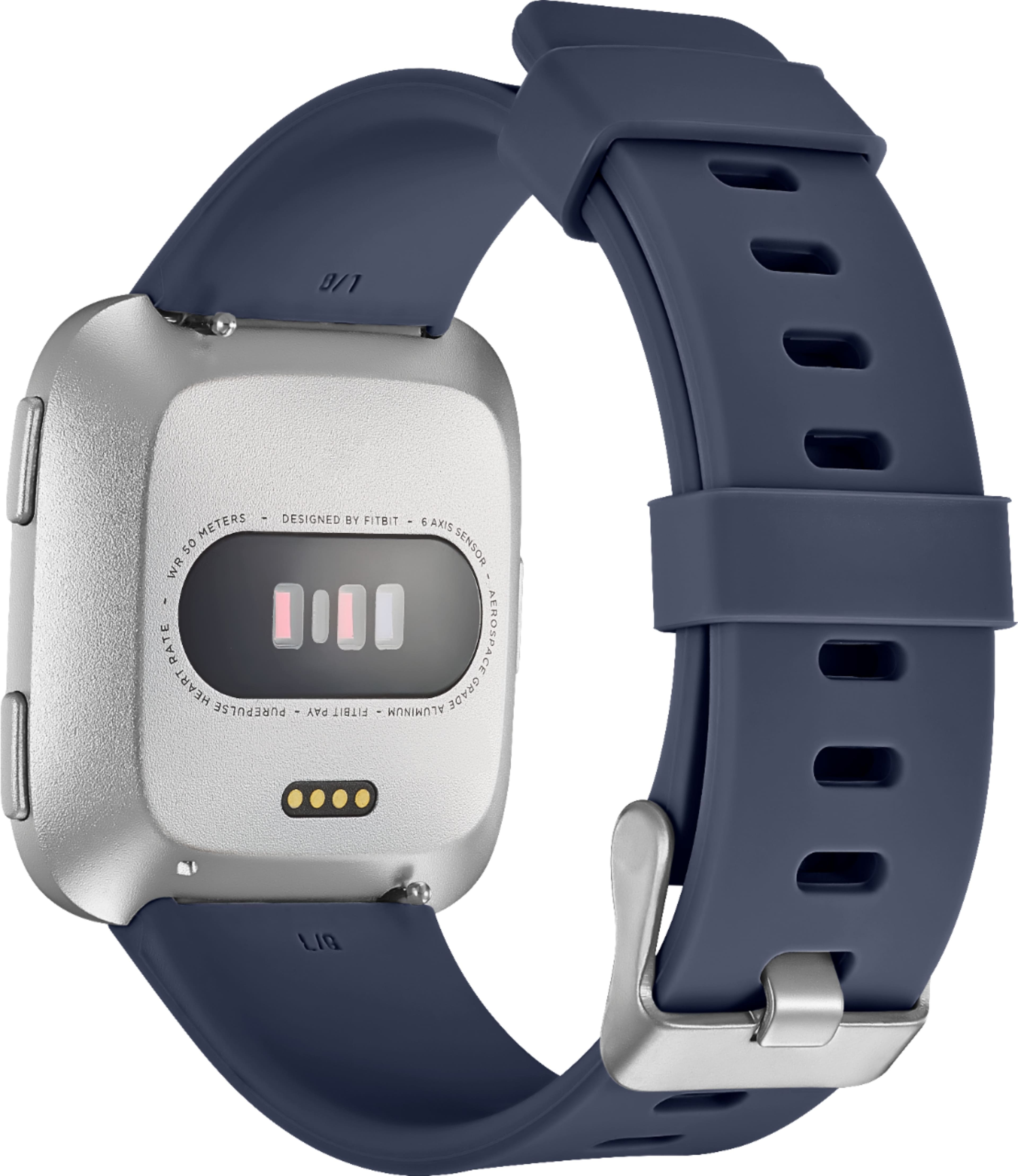 Alt View 12. Modal™ - Silicone Watch Band for Fitbit Versa 2, Fitbit Versa, and Fitbit Versa Lite - Navy Blue.