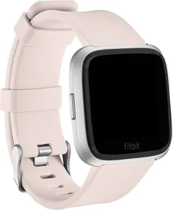 Angle. Modal™ - Silicone Watch Band for Fitbit Versa 2, Fitbit Versa, and Fitbit Versa Lite - Pink Sand.
