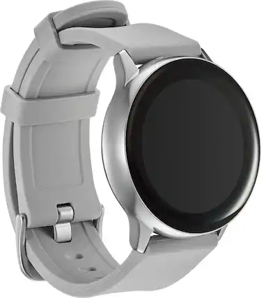 Angle. Modal™ - Silicone Watch Band for Samsung Galaxy Watch, Galaxy Watch3, Galaxy Watch4, Galaxy Active, and Galaxy Active 2 - Stone.