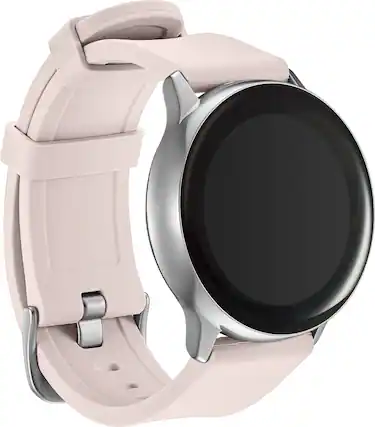 Angle. Modal™ - Silicone Watch Band for Samsung Galaxy Watch, Galaxy Watch3, Galaxy Watch4, Galaxy Active, and Galaxy Active 2 - Soft Pink.