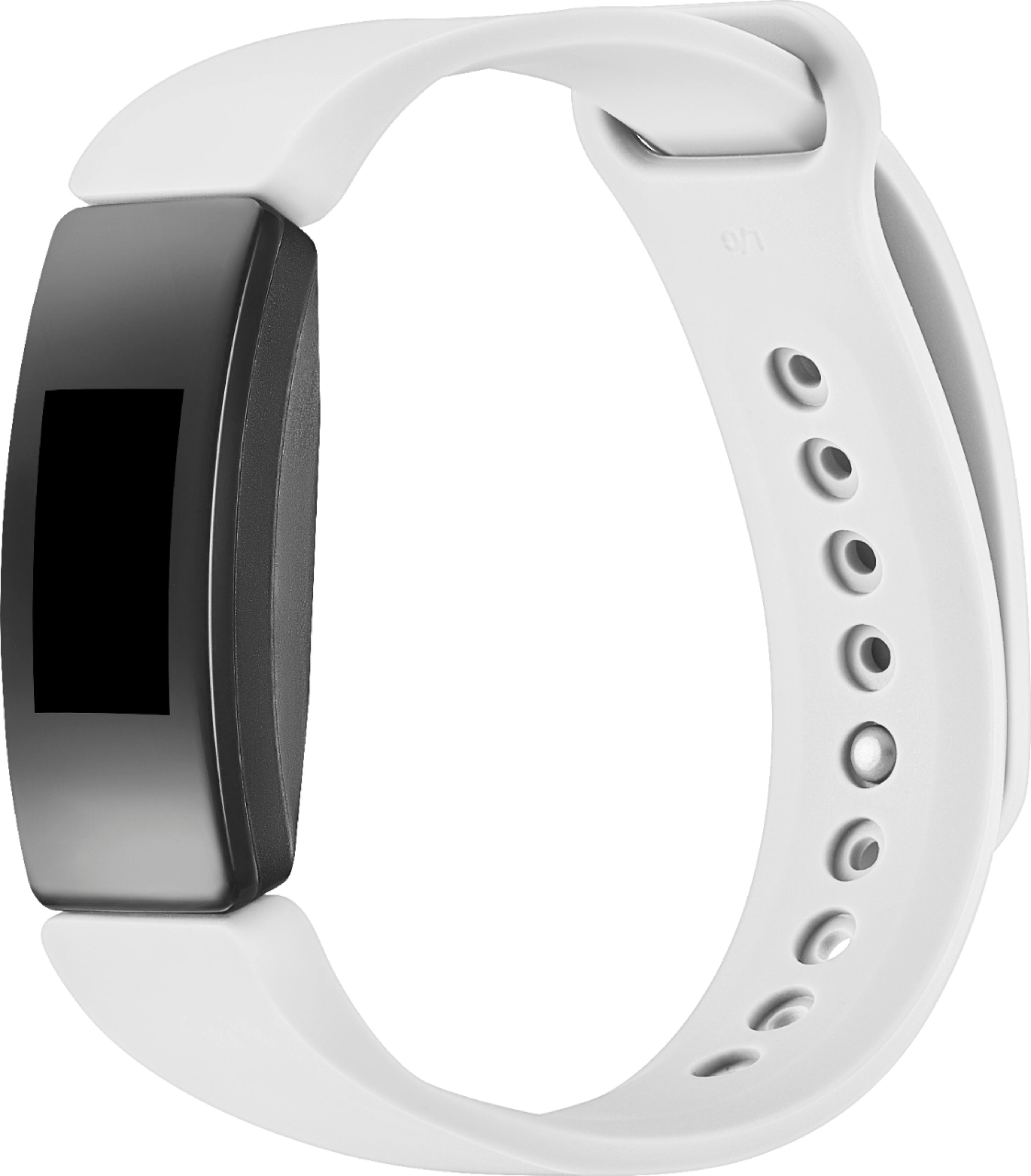 Left View: Modal™ - Silicone Band for Fitbit Inspire and Inspire HR - Pure White