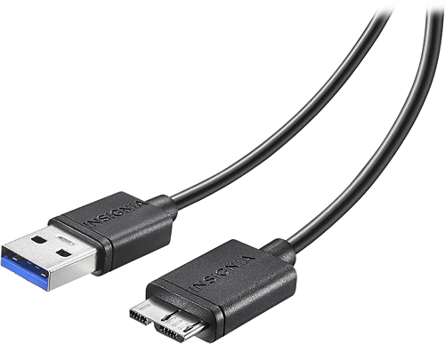Insignia™ 4' Micro USB 3.0 Charge-and-Sync Cable Black NS-MUSB3