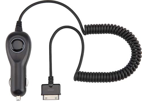 Front. Dynex™ - Apple® 30-Pin Vehicle Charger - Black.