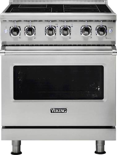 Viking - Professional 5 Series 4.7 Cu. Ft. Freestanding Electric Induction True Convection Range with Self-Cleaning - Stainless steel