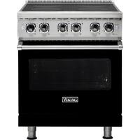 Viking - Professional 5 Series 4.7 Cu. Ft. Freestanding Electric Induction True Convection Range with Self-Cleaning - Black - Front_Zoom