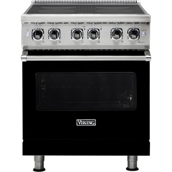 Viking – Professional 5 Series 4.7 Cu. Ft. Freestanding Electric Induction True Convection Range with Self-Cleaning – Black
