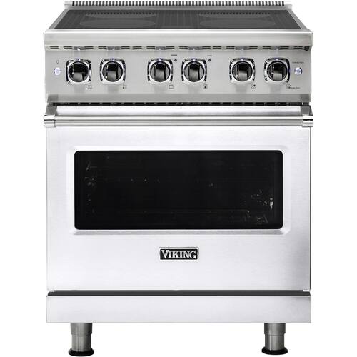 Viking - Professional 5 Series 4.7 Cu. Ft. Freestanding Electric Induction True Convection Range with Self-Cleaning - White