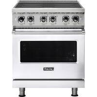 Viking - Professional 5 Series 4.7 Cu. Ft. Freestanding Electric Induction True Convection Range with Self-Cleaning - White - Front_Zoom