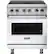 Front. Viking - Professional 5 Series 4.7 Cu. Ft. Freestanding Electric Induction True Convection Range with Self-Cleaning - White.