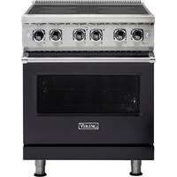 Viking - Professional 5 Series 4.7 Cu. Ft. Freestanding Electric Induction True Convection Range with Self-Cleaning - Graphite Gray - Front_Zoom