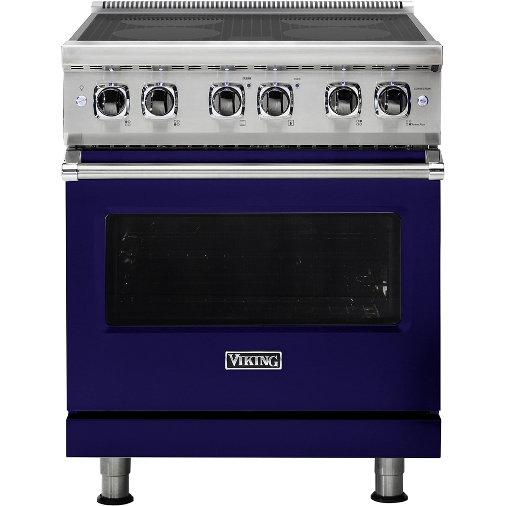 Viking – Professional 5 Series 4.7 Cu. Ft. Freestanding Electric Induction True Convection Range with Self-Cleaning – Cobalt Blue