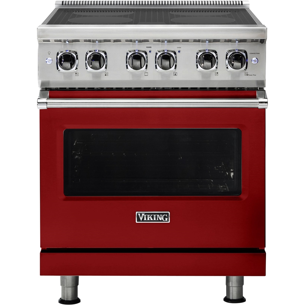 Viking – Professional 5 Series 4.7 Cu. Ft. Electric Induction True Convection Range with Self-Cleaning – Apple Red