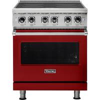Viking - Professional 5 Series 4.7 Cu. Ft. Electric Induction True Convection Range with Self-Cleaning - Apple Red - Front_Zoom