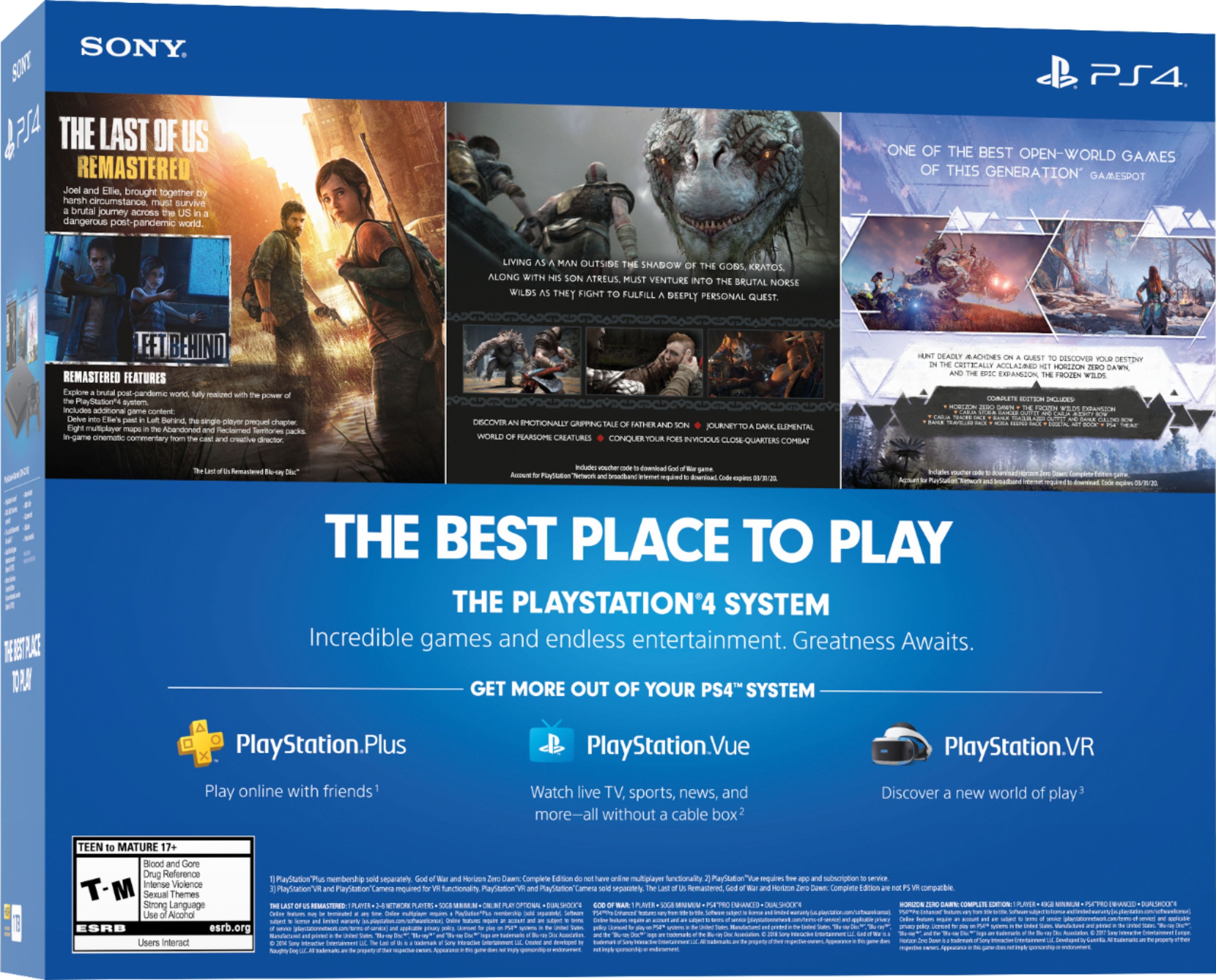 Alt View 14. Sony - PlayStation 4 1TB Only on PlayStation Console Bundle - Jet Black.