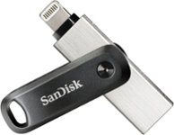 Front. SanDisk - iXpand Flash Drive Go 128GB USB 3.0 Type-A to Apple Lightning for iPhone & iPad - Black / Silver.