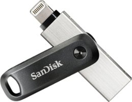 SanDisk - iXpand Flash Drive Go 128GB USB 3.0 Type-A to Apple Lightning for iPhone & iPad - Black / Silver - Front_Zoom