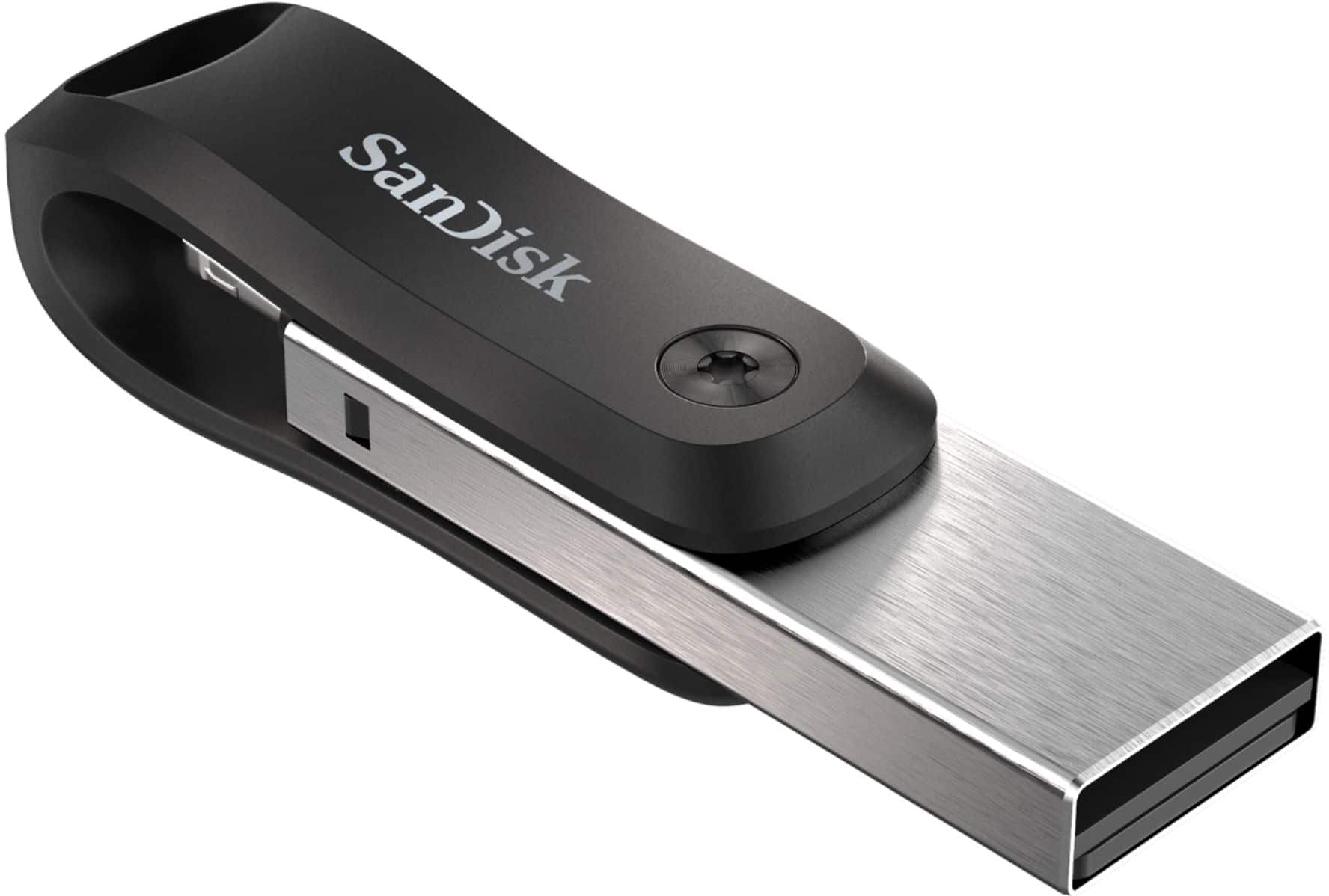 Alt View 11. SanDisk - iXpand Flash Drive Go 256GB USB 3.0 Type-A to Apple Lightning for iPhone & iPad - Black / Silver.