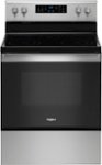 Front. Whirlpool - 5.3 Cu. Ft. Freestanding Electric Convection Range with Self-High Heat Cleaning Method and Frozen Bake - Stainless Steel.