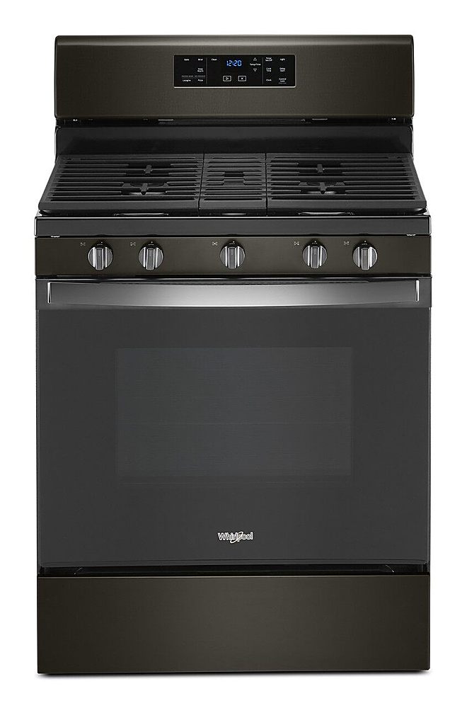 Whirlpool - 5.0 Cu. Ft. Freestanding Gas Range with Self-Cleaning and SpeedHeat Burner - Black stainless steel