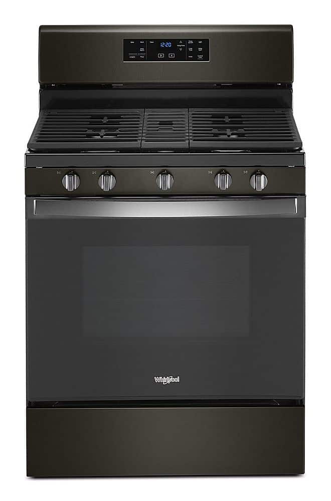 Whirlpool - 5.0 Cu. Ft. Freestanding Gas Range with Self-Cleaning and SpeedHeat Burner - Black Stainless Steel - Front_Zoom