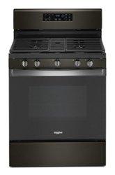 Whirlpool - 5.0 Cu. Ft. Freestanding Gas Range with Self-Cleaning and SpeedHeat Burner - Black Stainless Steel - Front_Zoom