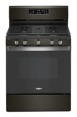 Whirlpool - 5.0 Cu. Ft. Freestanding Gas Range with Self-Cleaning and SpeedHeat Burner - Black Stainless Steel