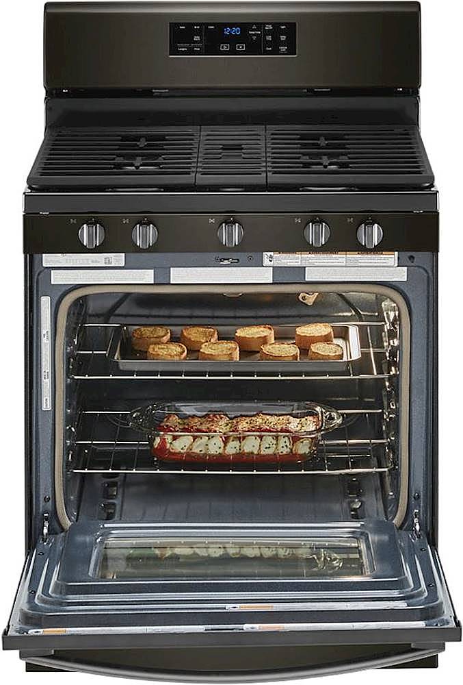 Alt View 13. Whirlpool - 5.0 Cu. Ft. Freestanding Gas Range with Self-Cleaning and SpeedHeat Burner - Black Stainless Steel.
