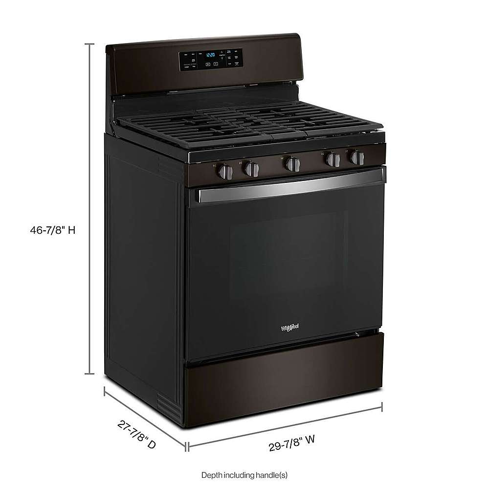 Alt View 15. Whirlpool - 5.0 Cu. Ft. Freestanding Gas Range with Self-Cleaning and SpeedHeat Burner - Black Stainless Steel.