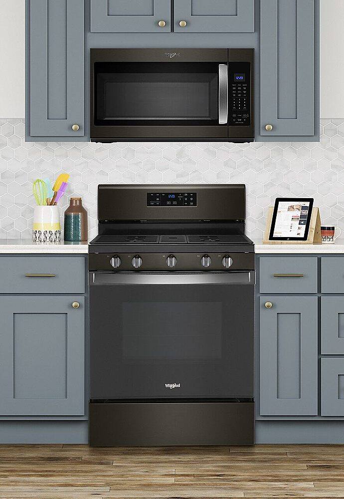Alt View 16. Whirlpool - 5.0 Cu. Ft. Freestanding Gas Range with Self-Cleaning and SpeedHeat Burner - Black Stainless Steel.