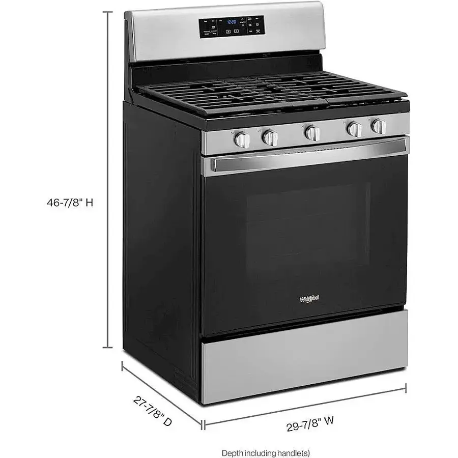 Alt View 13. Whirlpool - 5.0 Cu. Ft. Freestanding Gas Range with Self-Cleaning and SpeedHeat Burner - Stainless Steel.