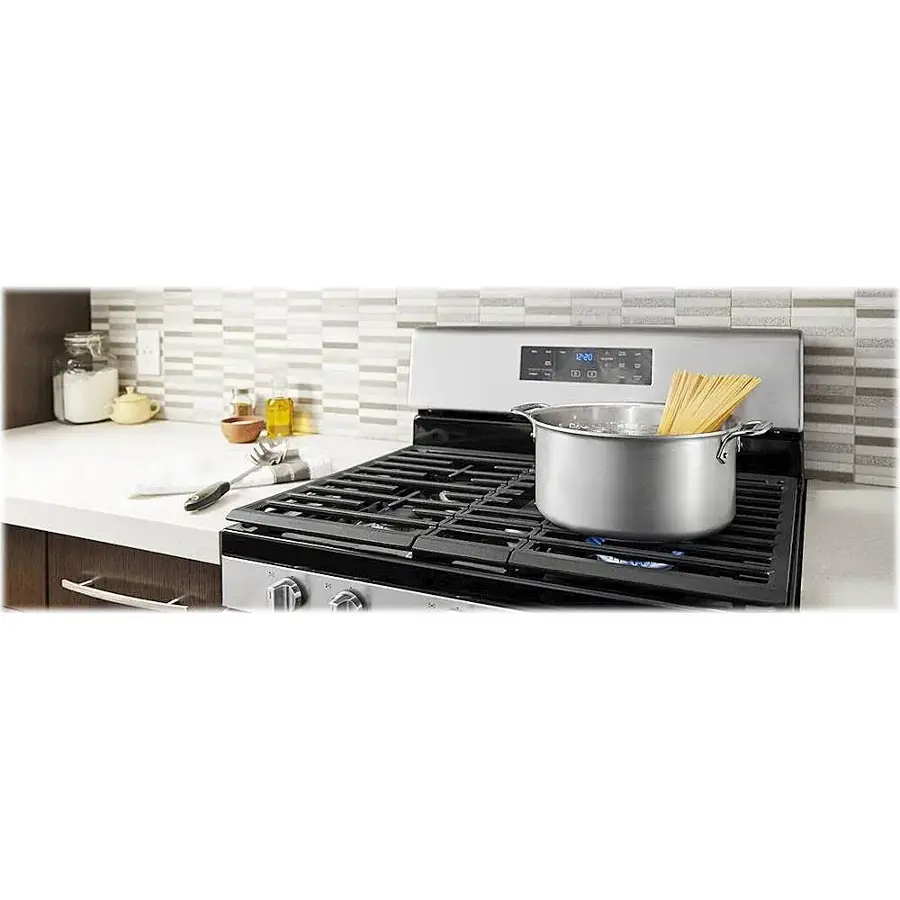Alt View 16. Whirlpool - 5.0 Cu. Ft. Freestanding Gas Range with Self-Cleaning and SpeedHeat Burner - Stainless Steel.