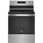 Front. Whirlpool - 5.3 Cu. Ft. Freestanding Electric Range with Self-Cleaning and Frozen Bake - Stainless Steel.