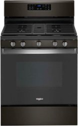 Whirlpool - 5.0 Cu. Ft. Freestanding Gas Convection Range with Self-Cleaning - Black Stainless Steel - Front_Zoom