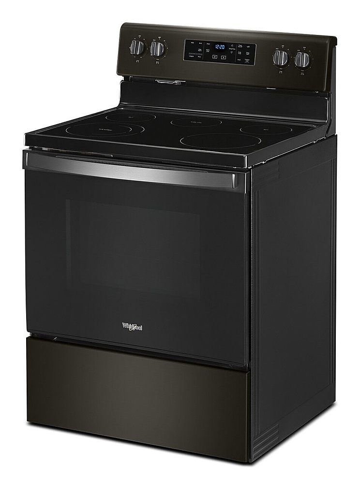 Left View: Viking - 3 Series 4.7 Cu. Ft. Freestanding Electric True Convection Range with Self-Cleaning - Frost white