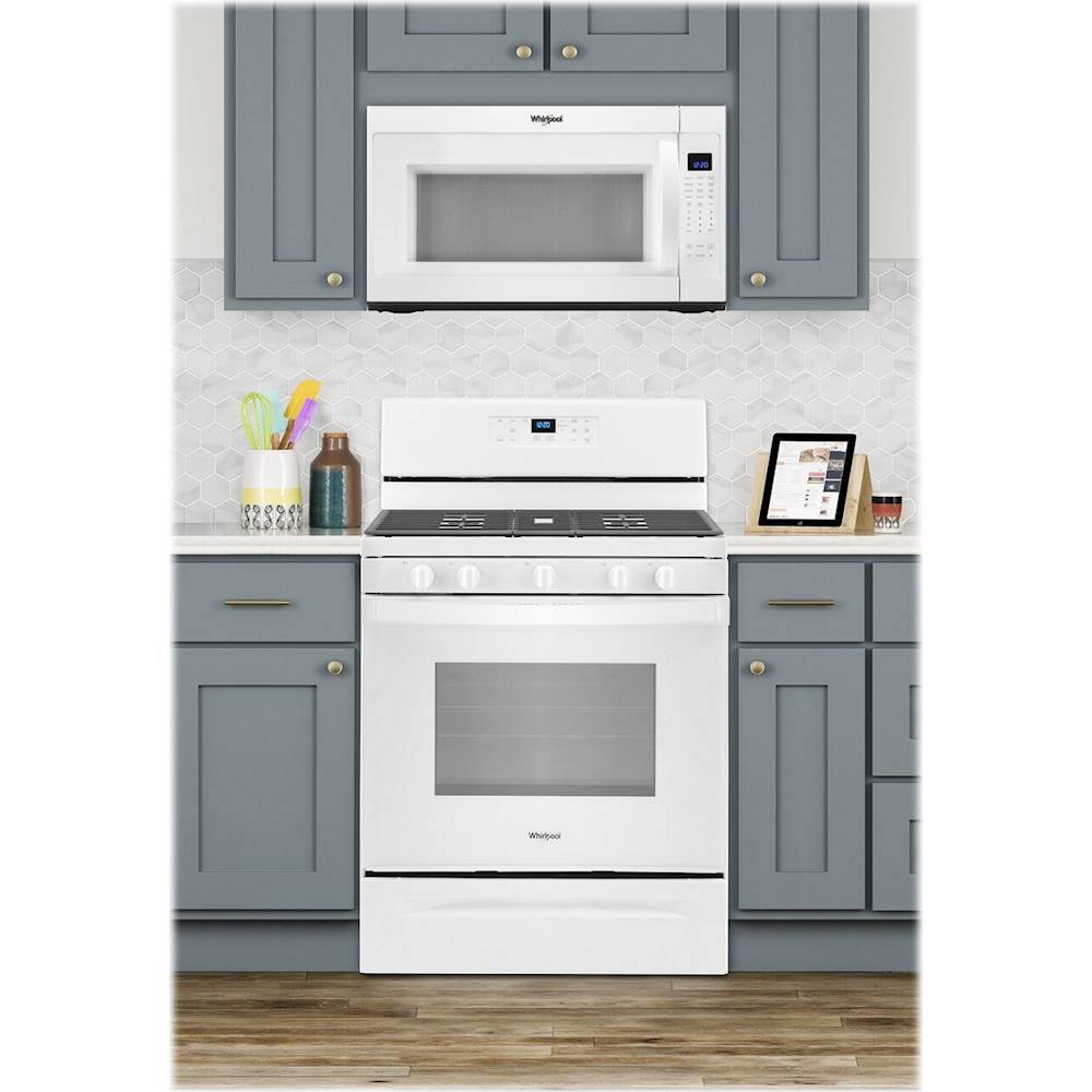 Alt View 19. Whirlpool - 5.0 Cu. Ft. Freestanding Gas Range with Self-Cleaning and SpeedHeat Burner - White.