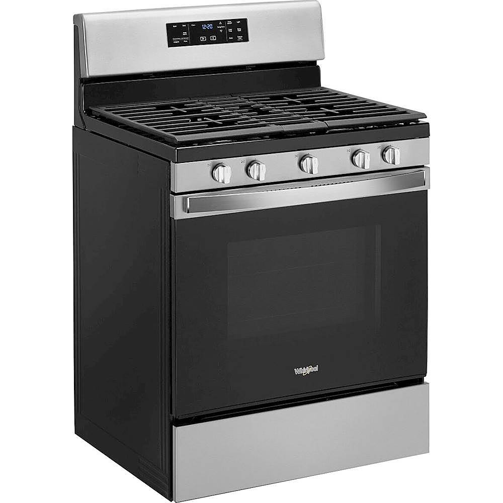 Angle View: Viking - Professional 7 Series 5.1 Cu. Ft. Freestanding LP Gas Convection Range - Pacific Gray