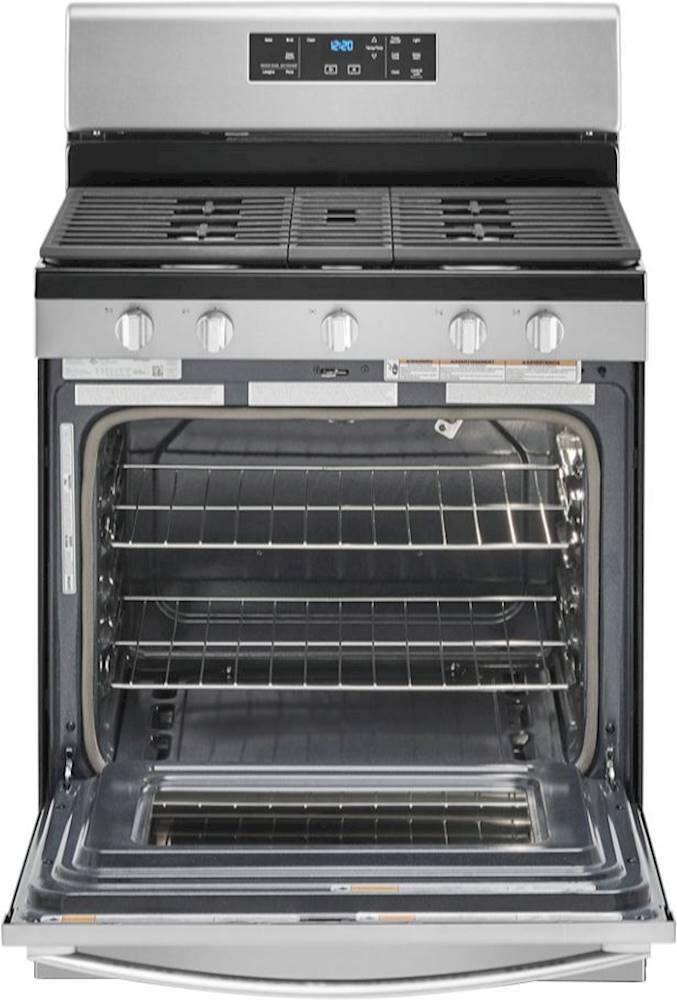 Alt View 12. Whirlpool - 5.0 Cu. Ft. Freestanding Gas Range with Self-Cleaning and SpeedHeat Burner - Stainless Steel.