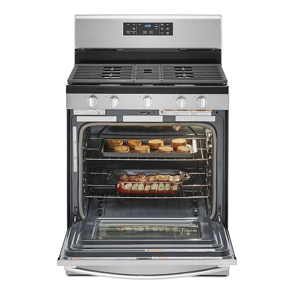 Left View: KitchenAid - 6.4 Cu. Ft. Self-Cleaning Slide-In Dual Fuel Convection Range - Stainless steel